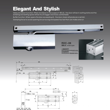 CE certificate heavy duty door closer with spray surface, RDC-06A